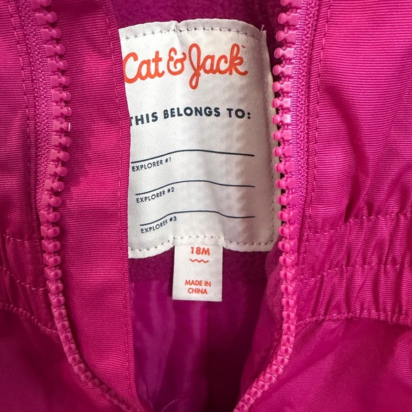 Cat & Jack Vibrant Pink Kids Overalls - Picture 2 of 4